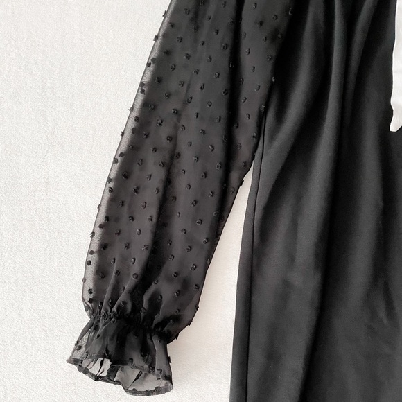 ZARA Swiss Dot Contrast Dress - Picture 5 of 11